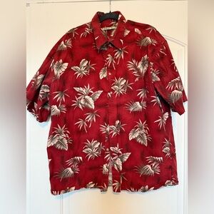 Men's Red Floral Casual Button Down Shirt